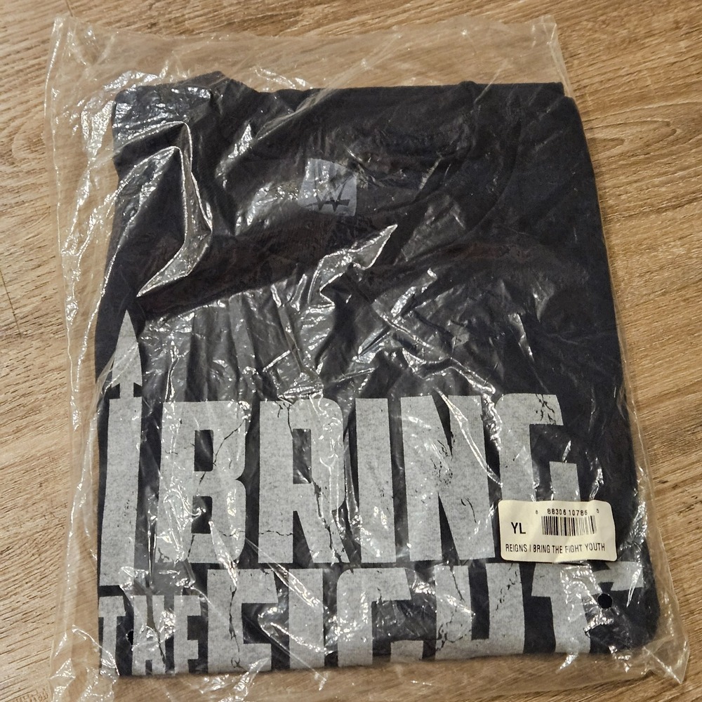 WWE Roman Reigns I Bring The Fight T Shirt Youth L Black Wrestling New Sealed